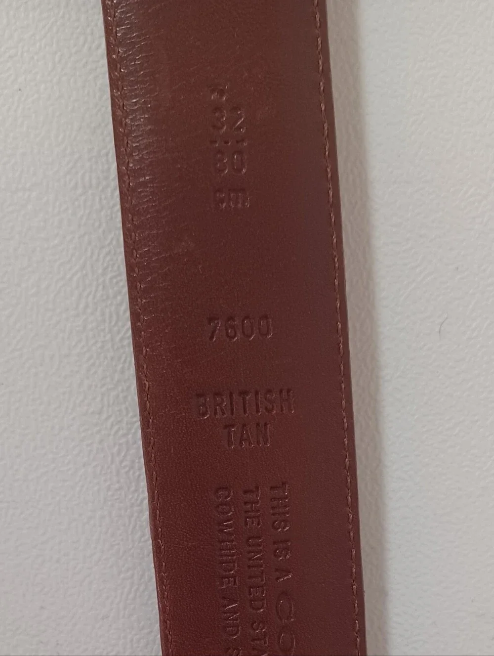 Vintage Coach British Tan Leather Belt Solid Brass Buckle Size 32